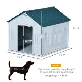 PawHut Plastic Dog House For Medium And Small Dogs, Water Resistant Puppy Shelter Indoor Outdoor With Door, Easy To Assemble, Blue (Option: Deep Ocean Blue) PawHut Plastic Dog House For Medium And Small Dogs, Water Resistant Puppy Shelter Indoor Outdoor With Door, Easy To Assemble, Blue (Option: Deep Ocean Blue)